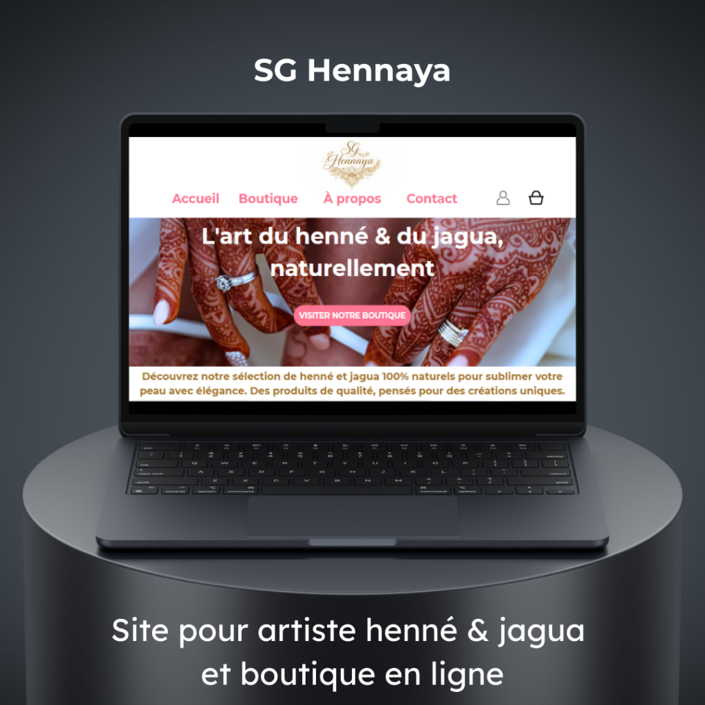 Maquette site internet artiste henné et jagua – SG Hennaya